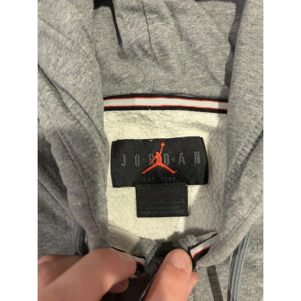 Nike Jordan‎ Carbon Heather Essential Fleece Full-Zip Hoodie Men's Size Large